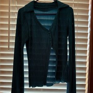 Emerald green bell sleeved top